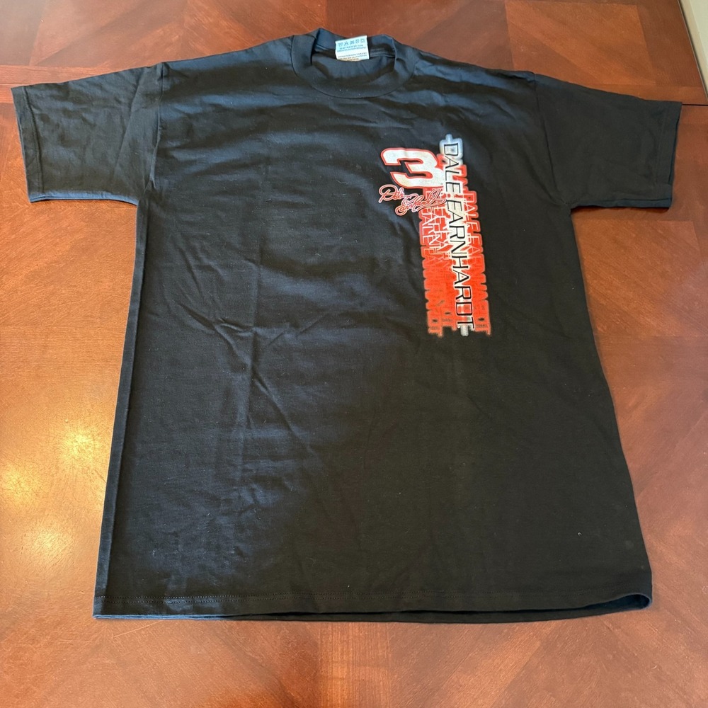 Vintage 2001 Dale Earnhardt Sr NASCAR Winston‎ Cup Schedule T-Shirt Black USA L